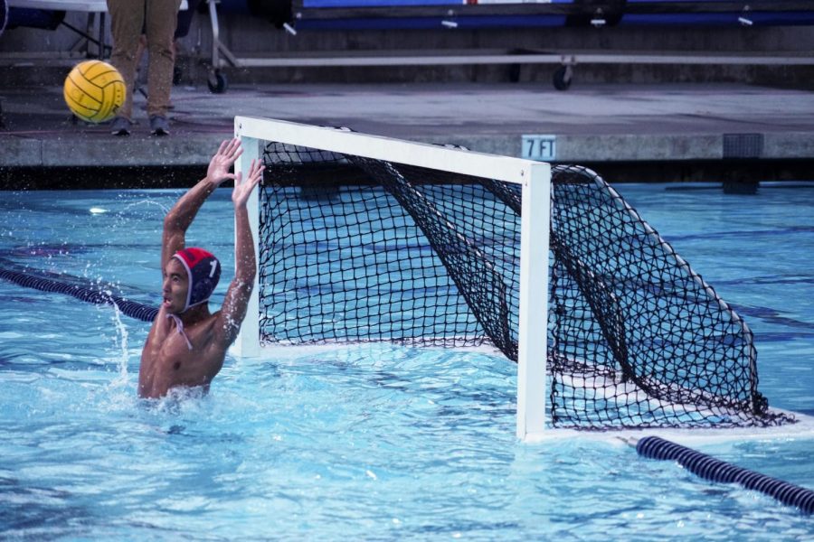 REJECTED!: Eyes on the ball and hands ready, senior goalie Adrian Fontao deflects the other team’s shot.