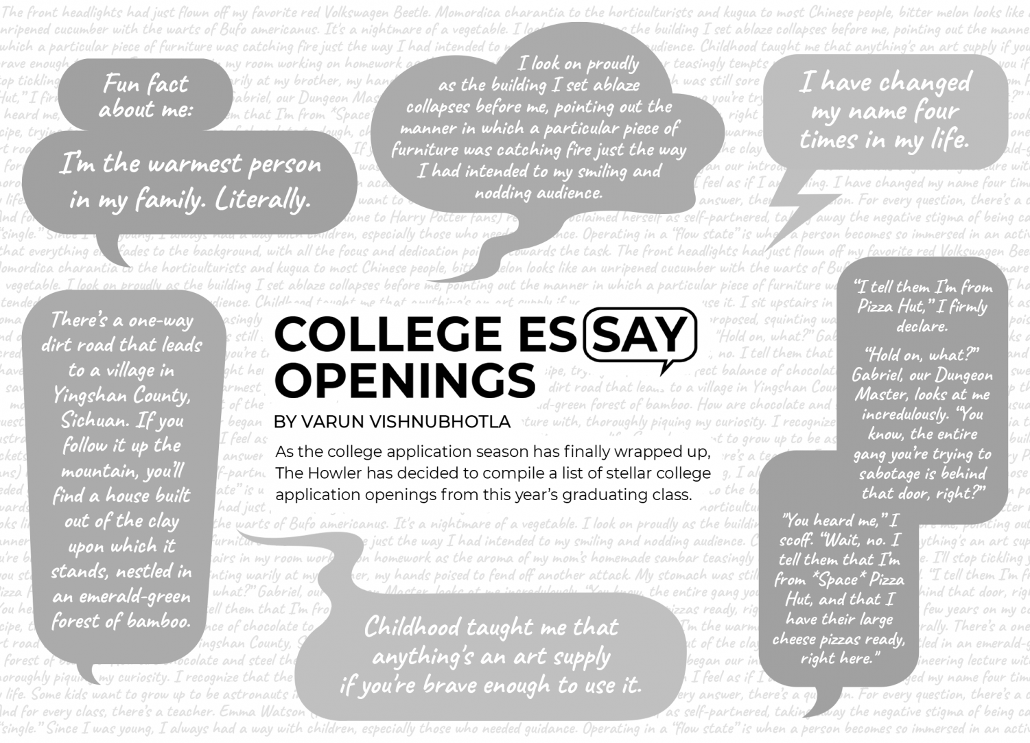 good openers for a college essay