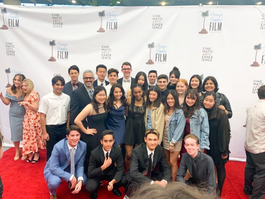 RED CARPET READY: The NTV crew smiles proudly in front of the cameras as they go home with three awards and 10 nominations.