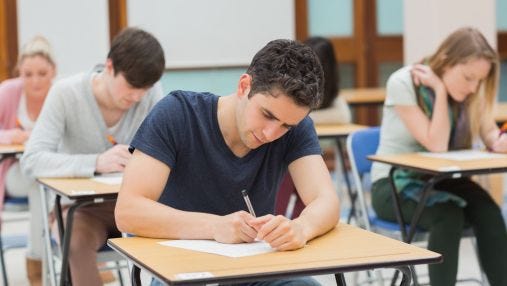 TEST DAY: Students take AP exams on test day after a year of studying.