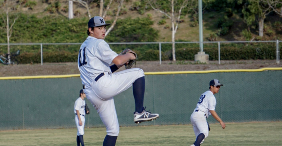 BATTER UP!: Sophomore Brandon Luu focuses in on the opponent, in search of a strike.