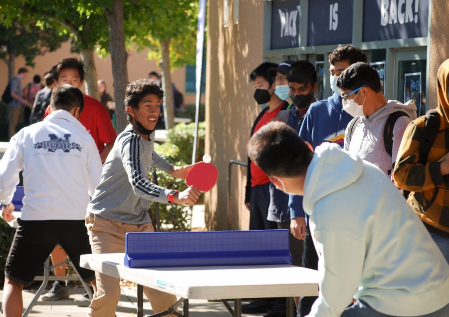 King of the court: Instead of just staying in classrooms, ASB also sets up activities outside to keep students active.  