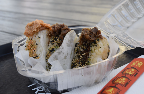 NICE TO MEAT YOU: Ricebunn's iconic Salmon and KBBQ Beef Onigiri wrapped up and ready to go!