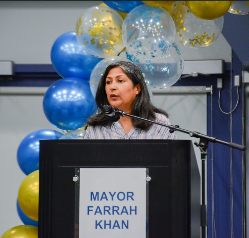 ANOTHER TERM?: Irvine Mayor Farrah Khan faces competitors in a debate held at UCI.