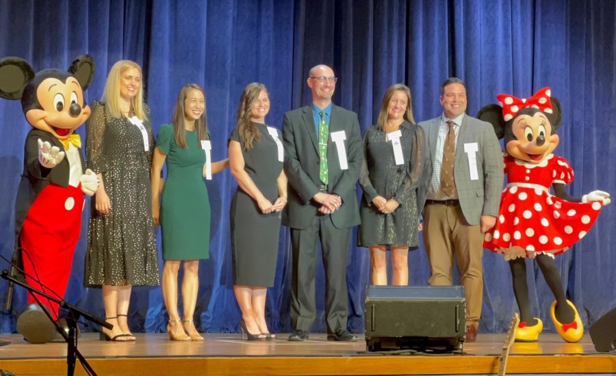 TOT(all)Y AMAZING: Northwood music director Ben Case (center) is among five recipients of 2023 California Teacher of the Year. He's pictured here at the Orange County TOTY banquet in October.