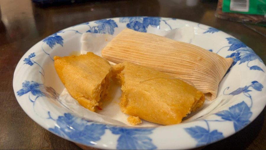 Mexican tamales are made out of masa dough with a meat filling inside. Tamales come in many flavors, with different sauces and meat options. While steaming, they are wrapped by a corn husk, which is removed before eating. 