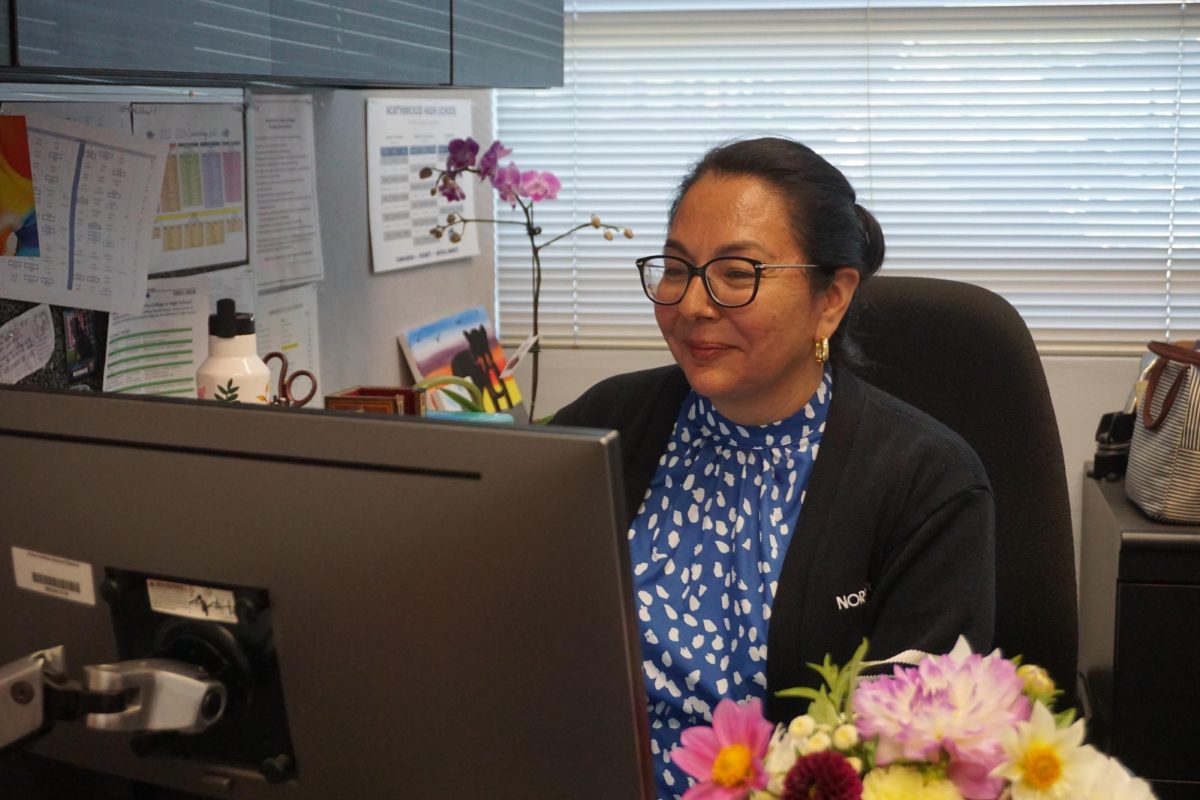 A FAMILIAR FACE: Assistant Principal Christina Banagas-Engelerdt settles into her new office.