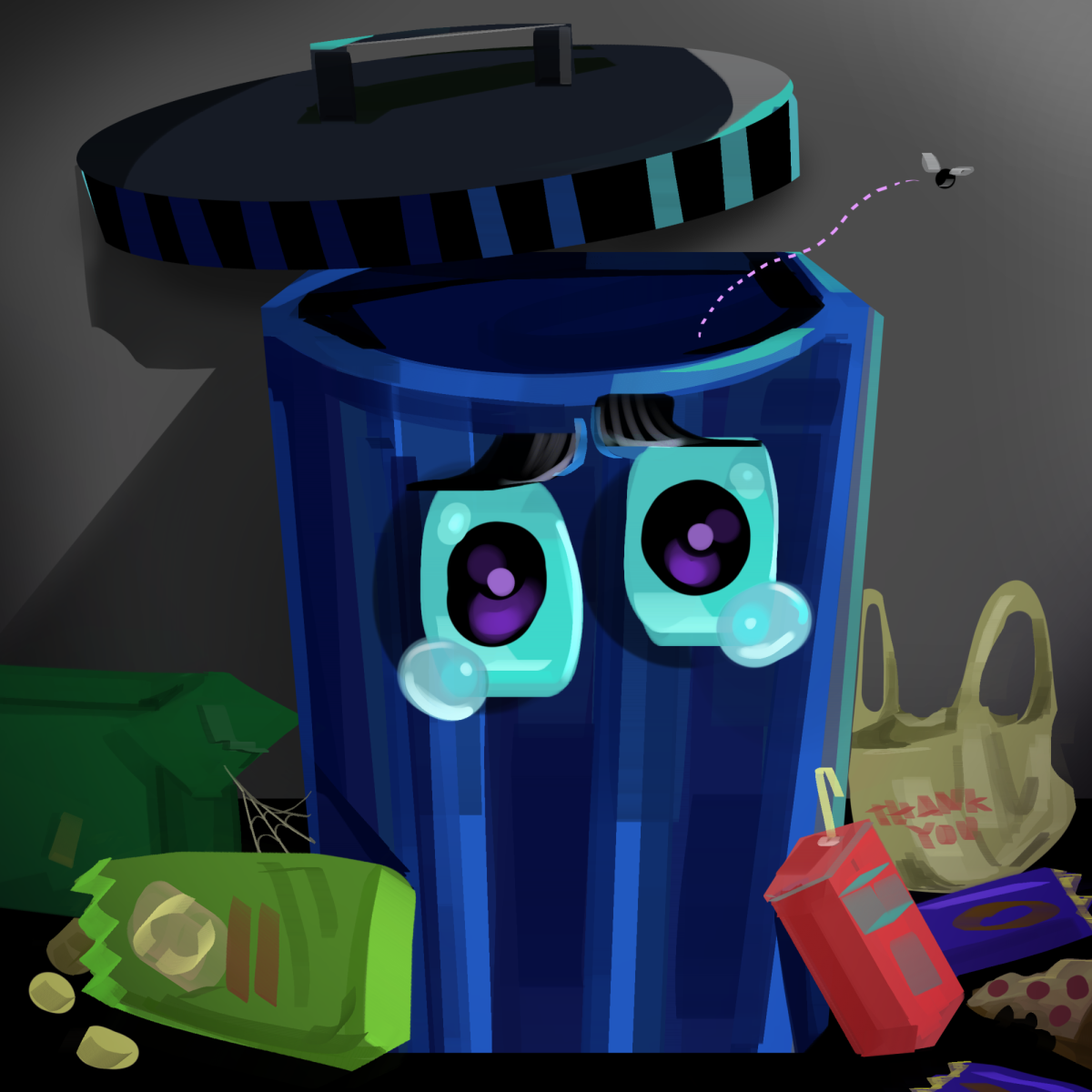 TRASH TALK: After years of mistreatment, trash and cans speak up about their neglected feelings.