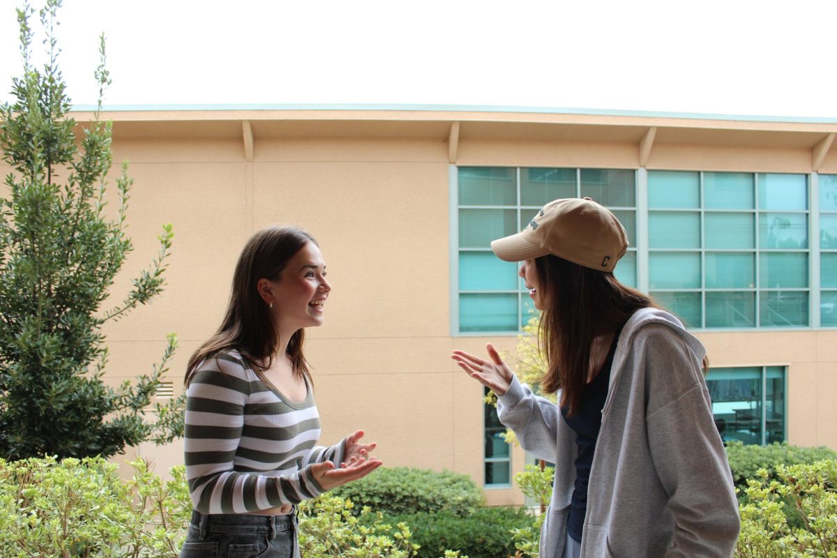 POOL VS COURT: Sophomore Jane Thorpe and junior Celina Yang discuss common misconceptions about their respective sports.  