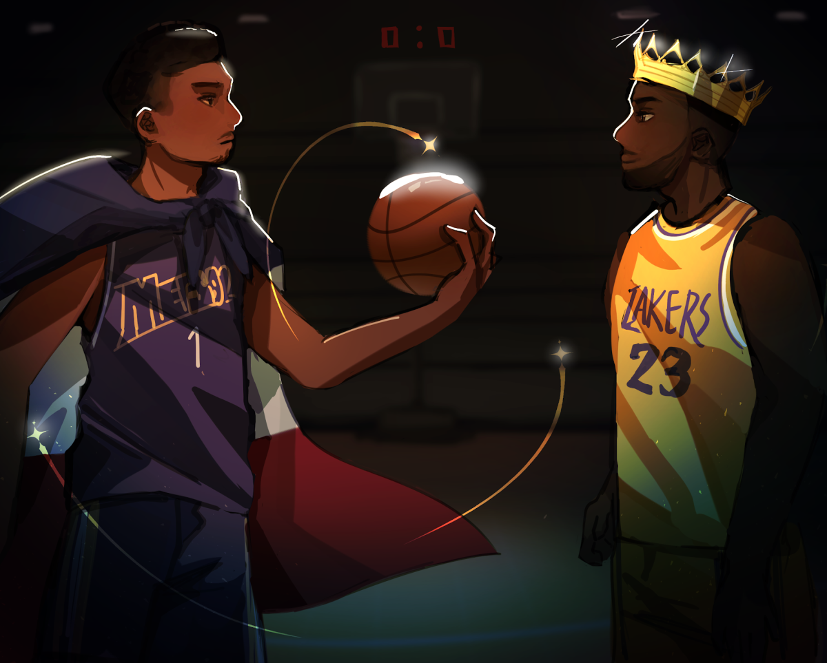 BACKBOARD BATTLE: King of the Court LeBron James faces off against legendary basketball prodigy Victor Wembanyama.  