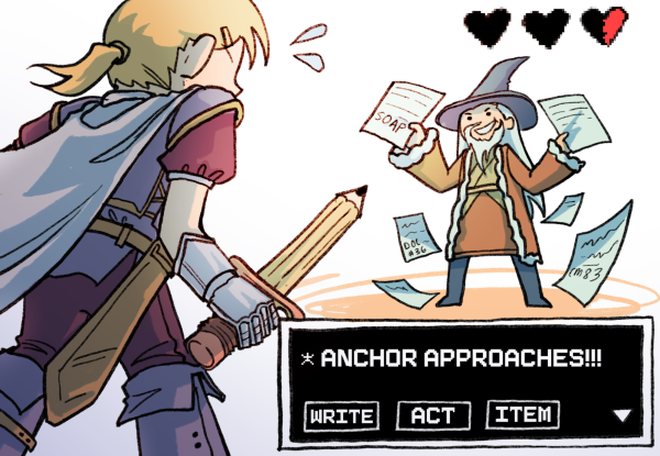 QUESTS OF THE ANCHOR: Humanities students will need some pro gamer strategies to beat this final boss.