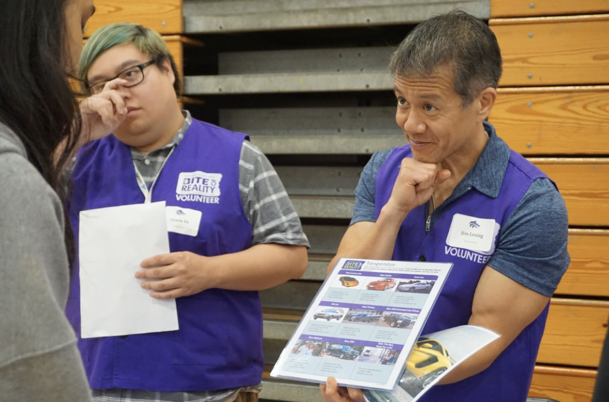 THE BIG PICTURE: Even though it’s a fun game-like simulation, it helps students take a moment to seriously think about how they should spend and save their money. They have to think not only about themselves, but also their spouses and children. — parent volunteer Jim Leung