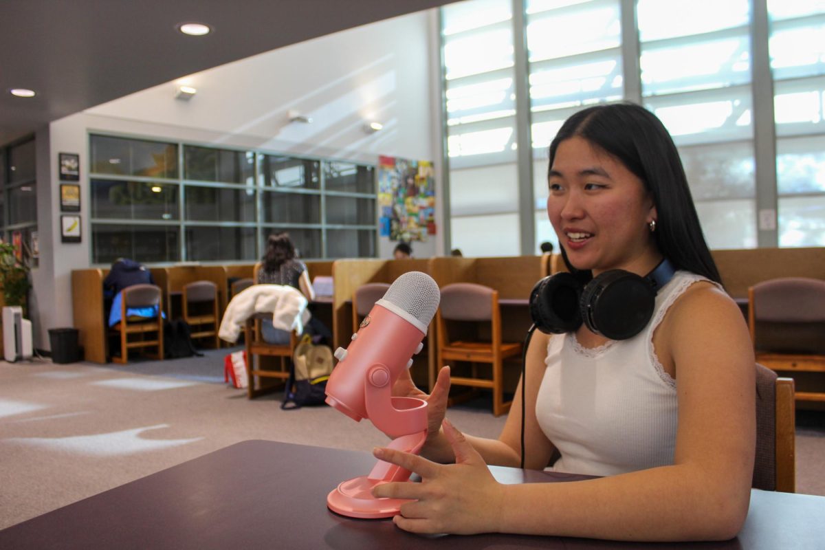 “WELCOME BACK TO THE CARE CAFÉ PODCAST”: Senior Kristen Lew’s podcast has over 30 episodes featuring various speakers to serve as an accessible and affordable resource for students’ mental health.