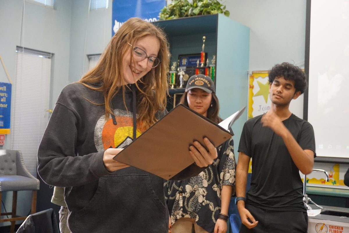 DIRECTOR WITH DIRECTION: Junior Charlie Parris looks through her script with enthusiasm.