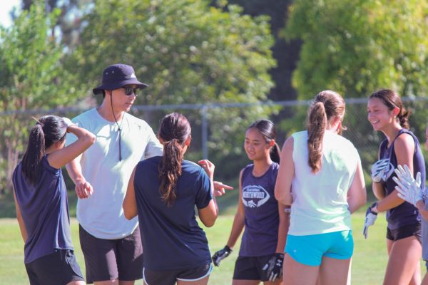 BE(LEE)VING IN YOURSELF: Flag Football Coach Harry Lee delivers feedback to his team at practice.