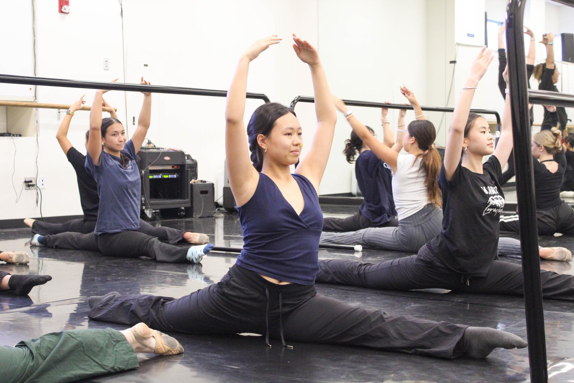 DANCING WITH SERENITY: Sophomore Grace Li refines her moves in her fourth period dance choreography class.