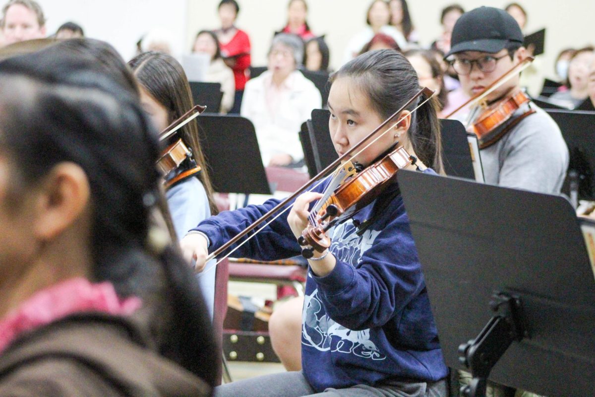 TRADITION IN TUNE: Sophomore Amy Liang plays traditional Chinese music on her violin for the South Coast Chinese Orchestra.