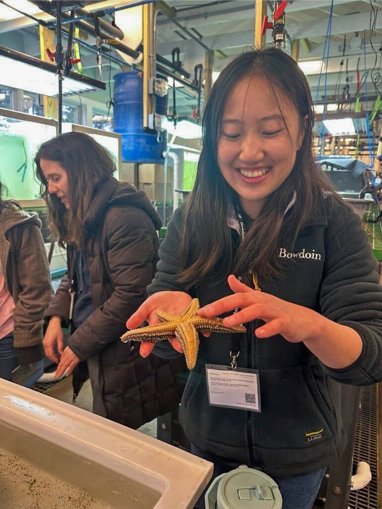 THIRST FOR KNOWLEDGE: Senior Winnie Wei visits Bowdoin College’s marine laboratory during her college visit.
