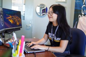 BEHIND THE NEWS-LE-TTER: Counselor Le keeps students informed by updating the weekly newsletter. 