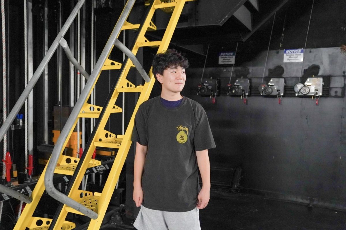 HIDDEN HEIGHTS: Backstage Northwood’s theater, sophomore Jon Lee explores near the catwalk, one of the many tucked-away corners of Northwood’s theater few students ever see.